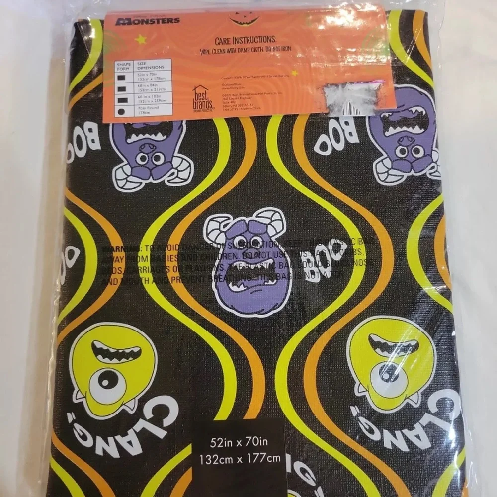 2022 Disney Halloween Monsters Inc Pixar tablecloth Flannelback NEW IN PACKAGE.